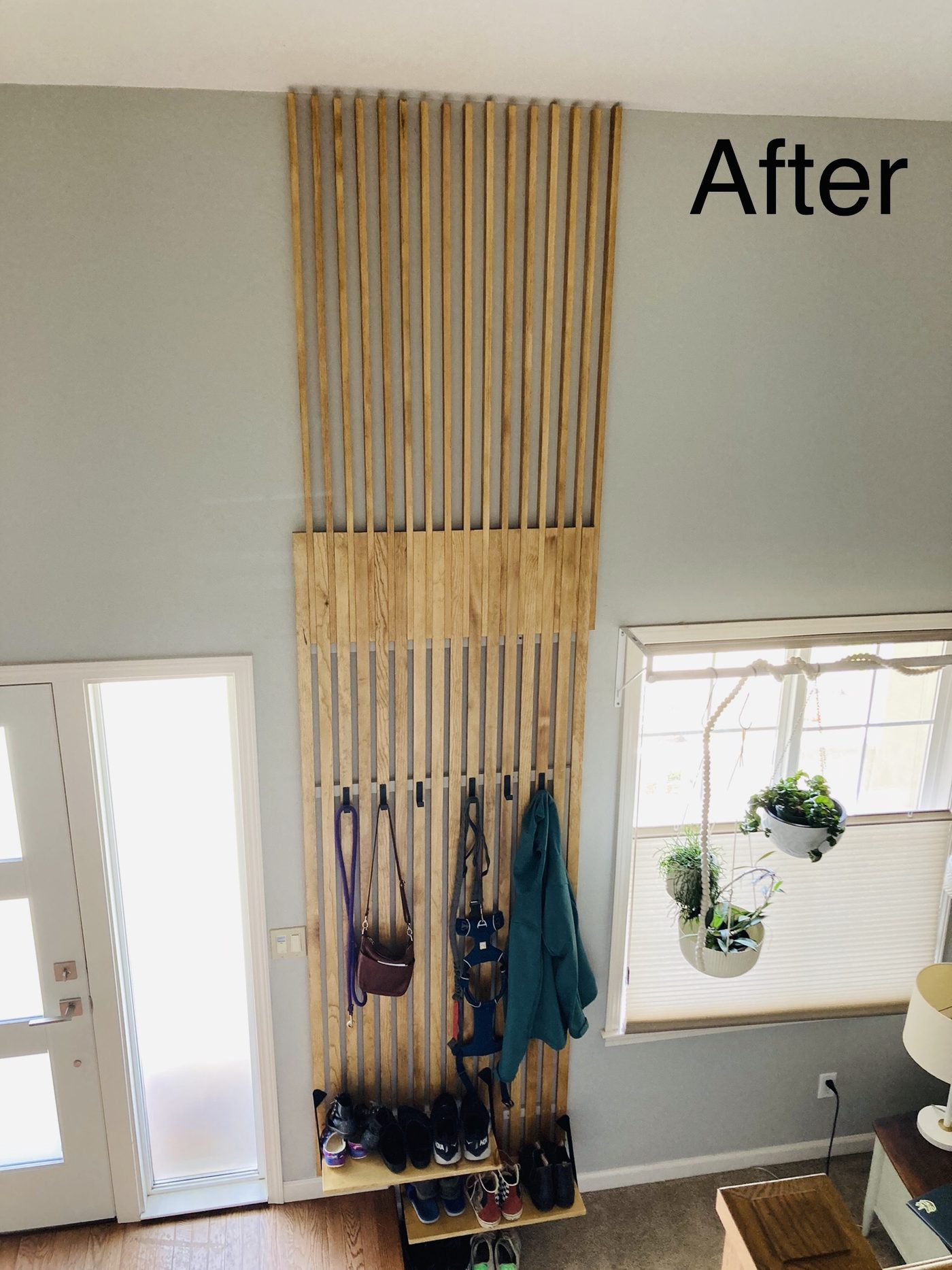 Slat feature wall, after
