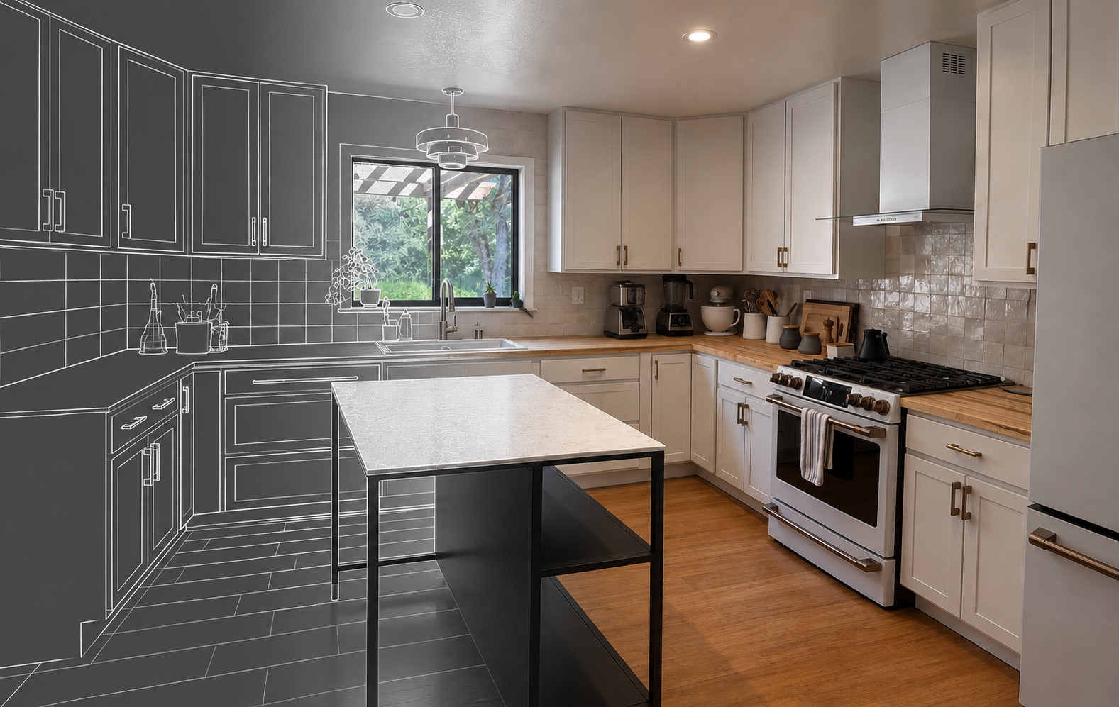 Finished kitchen remodel by S&K Handyma'am Services in Santa Rosa