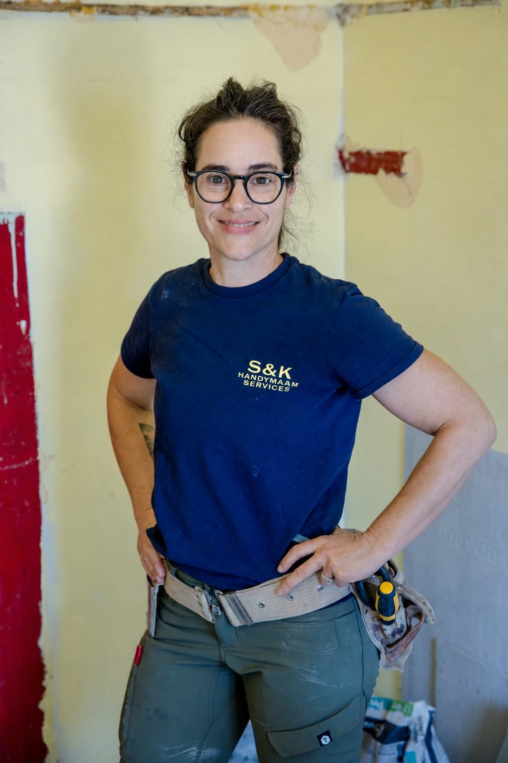 Lisa Kearns, co-owner of S&K Handyma'am Services, on a job site