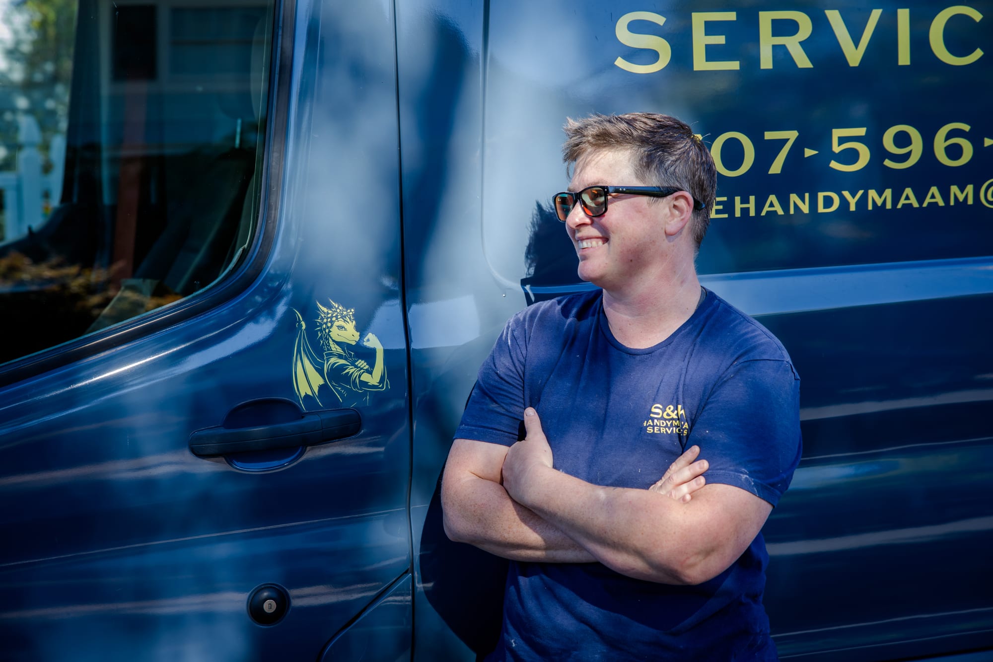 SJ Stoelting with the S&K Handyma'am Services work van